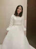 薇戀夢(mèng)嵐冬季主輕婚紗2025新款新娘結婚保暖白色長(cháng)袖加厚冬款森系齊地 白色送頭紗撐手套 M 曬單實(shí)拍圖
