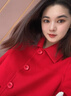 恒源祥高級感毛呢外套女士短款小個(gè)子2024秋冬新款雙面呢子大衣 紅色(獨特超好看/歐貨新款女裝/ L (建議105-115斤) 曬單實(shí)拍圖