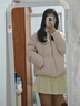 汐菡（XIHAN）棉服女2025新款短款學(xué)生小個(gè)子冬天棉衣服冬季外套粉色羽棉襖絨服 韓版加厚蝴蝶結刺繡粉色 均碼 曬單實(shí)拍圖