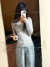 FSHEv領(lǐng)針織衫女2025秋冬修身麻花內搭毛衣甜美顯瘦打底上衣女 灰色【 實(shí)體質(zhì)量.+優(yōu)選品質(zhì)】 S (建議75-89斤) 曬單實(shí)拍圖