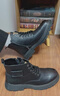三利泰（SANLITAI）大碼馬丁靴男秋季46碼高幫工裝鞋子47休閑男士真皮靴子48加寬男鞋 3022黑色加絨 46 曬單實(shí)拍圖