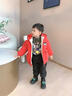 G.duck童裝寶寶嬰兒套裝加絨加厚羽絨棉服男童冬裝棉襖小童保暖冬季棉衣 背包熊紅+三層口袋褲子 90cm 曬單實(shí)拍圖
