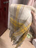 邦帛世女士圍巾2025冬季新款白色格子圍巾仿羊絨氛圍感學(xué)生保暖披肩圍脖 格子圍巾【檸檬黃】210*35cm 曬單實(shí)拍圖
