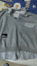 奧米鼠男童加絨套裝冬季中大童休閑加厚假兩件polo衫衛衣男孩冬裝兩件套 麻灰色 150 曬單實(shí)拍圖