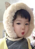 OEMG耳罩冬女可愛(ài)ins毛絨貓耳朵耳包發(fā)箍頭箍女韓國甜美保暖圍脖兩用 米色 曬單實(shí)拍圖