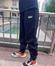 鴻星爾克（ERKE）童裝男女童長褲兒童24新品加厚針織長褲藍黑色150 曬單實拍圖