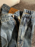 古先森美式潮牌復古牛仔褲男秋冬款寬松休閑直筒褲做舊水洗闊腿長(cháng)褲子 藍色 34 【155-170斤】 曬單實(shí)拍圖