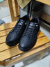 啄木鳥(niǎo)男鞋冬季軟底休閑皮鞋男真皮休閑鞋特大碼加肥英倫春秋板鞋男 黑色 四季款 42 曬單實(shí)拍圖