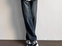 SWAMP AREA復古水洗做舊男秋冬季直筒牛仔褲休閑長(cháng)褲K8374青藍色L 曬單實(shí)拍圖