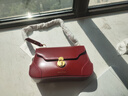 西木汀 桃花面 小眾腋下包女夏牛皮單肩高級感包包百搭斜挎包 法式紅 曬單實(shí)拍圖