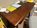 維莎全實(shí)木家用書(shū)桌小戶(hù)型書(shū)房學(xué)習桌復古胡桃色辦公桌簡(jiǎn)約電腦桌 1.05米書(shū)桌(1050*550*750mm) 曬單實(shí)拍圖