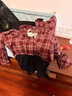 歌莉婭 秋季新品  假兩件格子長(zhǎng)袖上衣  1E8J3I16A 51C酒紅色織 S 曬單實(shí)拍圖