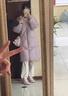 FOX.G女士棉服女冬季外套棉襖棉衣2025年新款女裝秋冬中長(cháng)款衣服派克服 連帽長(cháng)款拉鏈棉服紫色 S 【建議105斤以?xún)取?曬單實(shí)拍圖