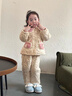 班喜迪女童睡衣冬裝2026新款兒童洋氣加絨加厚套裝女寶寶冬季夾棉家居服 米色 110 曬單實(shí)拍圖