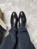 Walker Shop高端品牌皮鞋男英倫正裝結婚新郎鞋內增高商務(wù)休閑男鞋透氣舒適 高檔黑色【品牌男鞋 禮盒包裝】 40 曬單實(shí)拍圖