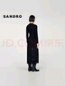 SANDRO秋冬女裝法式時尚黑色優(yōu)雅開叉收腰修身連衣裙長裙 黑色 S 曬單實拍圖