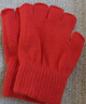 半指手套男女通用冬季針織加厚保暖毛線(xiàn)露指防寒觸屏手套 桔紅 均碼 1雙 曬單實(shí)拍圖