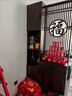 法卡威新中式入戶屏風(fēng)隔斷客廳簡約現(xiàn)代雙面實木置物架正對大門遮擋玄關(guān) 福澤有余換鞋凳側(cè)柜帶門(包安裝) 高220*長120cm 曬單實拍圖