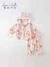 戴維貝拉（DAVE＆BELLA）保暖兒童睡衣兩件套女寶寶衣服冬季加厚秋冬幼兒服裝女童家居服 草莓印花 90 cm（建議身高80-90cm） 曬單實(shí)拍圖
