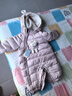 戴維貝拉（DAVE＆BELLA）新生兒羽絨連體衣冬裝女寶寶爬服小童包屁衣嬰兒外出服童裝 灰粉色【現貨】 73cm 【充絨量73.0g】 曬單實(shí)拍圖