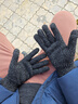 DFBK【日本品質(zhì)】半指手套男冬季無(wú)指羊毛針織半截漏指保暖潮露指學(xué)生 黑色【半指款】 L 曬單實(shí)拍圖