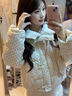 魯雅爾韓系設計感波點(diǎn)毛領(lǐng)棉服女秋冬季甜美風(fēng)加絨加厚棉襖外套短款棉衣 白色 L 曬單實(shí)拍圖