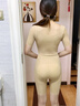 貓人短袖連體塑身衣前扣托胸收腹提臀塑形束腰產(chǎn)后收肚子后脫美體衣冬 膚色 M 【參考體重：85-100斤】 曬單實(shí)拍圖