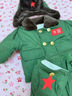 G.duck軍大衣兒童套裝加絨軍綠色嬰兒棉衣加厚寶寶棉服東北小孩冬季衣服 軍大衣_分體款送帽子包包 90 cm 建議22-26斤 曬單實(shí)拍圖