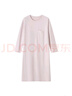 無(wú)印良品（MUJI）女式 柔軟針織家居連衣裙 長(cháng)袖睡裙女寬松家居服秋季 FD33CC5A 煙熏粉色 L -XL (170/92A) 曬單實(shí)拍圖