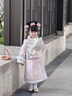 安妮優(yōu)兒（Anneyol）格格服女童古裝清朝秋冬加厚兒童冬季漢服中國風(fēng)唐裝滿(mǎn)族拜年服裝 粉色加絨加厚 110 曬單實(shí)拍圖
