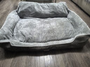 貝尼寵 狗窩可拆洗 狗墊子泰迪柯基法斗拉布拉多金毛高端寵物狗狗窩靠枕 高端狗窩特XL灰110x90x23cm100斤 曬單實(shí)拍圖