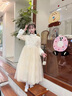 G.duck兒童禮服公主裙秋冬加厚女童生日花童婚禮主持人小女孩鋼琴演出服 9150香檳色加絨【單裙子-不含配 140 身高130-135cm年齡9-10歲 曬單實(shí)拍圖