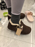 百麗（Belle）全麥吐司毛里勃肯鞋女25冬商場(chǎng)款保暖增高休閑鞋E6V1DDM5預售 啡色 38 曬單實(shí)拍圖