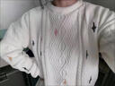 閃動(dòng)少女（SHANDONGSHAONV）日系復古可愛(ài)軟糯麻花毛衣女秋冬慵懶風(fēng)寬松套頭外穿加厚針織上衣 白色 S 7695 曬單實(shí)拍圖