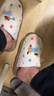 名創(chuàng  )優(yōu)品（MINISO）彩點(diǎn)狗狗卡通趣味毛毛居家鞋男秋冬可愛(ài)棉拖鞋月子鞋白咖44-45 曬單實(shí)拍圖
