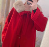 NKNG紅色狐貍毛領(lǐng)雙面羊毛大衣女2025年新款冬日千金穿搭毛呢外套 紅色 禮盒包裝 S 【105-115斤】 曬單實(shí)拍圖