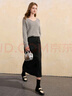 三彩2025冬季新款半身裙松緊高腰直筒裙開(kāi)叉長(cháng)裙簡(jiǎn)約氣質(zhì)女 寂靜灰 M 曬單實(shí)拍圖