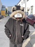 404MOBGANG 秋冬新品加厚棉服開(kāi)衫連帽棉衣男女同款毛領(lǐng)貓耳座山雕外套 復古黑（貓耳版） L 曬單實(shí)拍圖