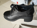 紅蜻蜓通勤單鞋女秋季粗高跟工作鞋媽媽單鞋小皮鞋WJB35807 黑色 38 曬單實(shí)拍圖