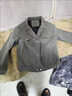 羅蒙（ROMON）西裝領(lǐng)毛呢夾克外套男痞帥潮流短款加厚休閑寬松高級感呢子大衣冬 【1件】灰綠夾克 XL 135-150斤 曬單實(shí)拍圖