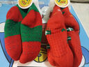 G.duck兒童地板襪秋冬寶寶加厚保暖襪子嬰兒襪子睡眠襪圣誕襪卡通防滑襪 2雙 XD綠圣誕+紅雪花 L碼襪長(cháng)約16厘米建議4-6歲 曬單實(shí)拍圖
