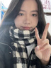 恒源祥圍巾女黑白格子披肩外搭冬季新款圈圈沙圍巾女韓系加厚保暖圍脖 灰色 曬單實(shí)拍圖