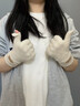 啄木鳥(niǎo)手套女士秋冬季保暖騎行針織毛線(xiàn)手套防寒風(fēng)加長(cháng)護手腕可觸屏手套 米色【可觸屏】 曬單實(shí)拍圖