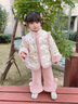G.duck小黃鴨童裝漢服女童套裝冬季兒童棉衣中式唐裝兩件套拜年服小女孩 粉色 90 cm建議身高85-95cm 曬單實(shí)拍圖