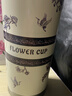 天喜（TIANXI）保溫咖啡杯女鈴蘭花茶杯吸管茶水分離杯翻蓋水杯禮物便攜車(chē)載杯子 琉珀金+清洗套裝 500ml 曬單實(shí)拍圖
