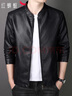 紅蜻蜓（RED DRAGONFLY）夾克男通勤日常休閑時(shí)尚棒球領(lǐng)PU皮衣百搭舒適男上衣外套黑色L 曬單實(shí)拍圖