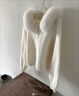 歌詩(shī)慧外套秋冬女針織衫開(kāi)衫2025新款女裝大毛領(lǐng)白色連帽小香風(fēng)毛衣外套 毛領(lǐng)連帽雙拉鏈短款外套【白色】 均碼 曬單實(shí)拍圖