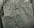 JEEP吉普襯衫男士春秋季長(cháng)袖襯衣工裝外套寬松休閑衣服男裝 軍綠 6XL 曬單實(shí)拍圖