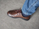 強人時(shí)尚商務(wù)休閑鞋通勤皮鞋德比鞋輕便透氣工作男鞋 JDA73213 棕 41 曬單實(shí)拍圖