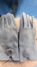 德絨手套女冬季新款式保暖加絨觸屏毛球保暖耐磨彈力舒適戶(hù)外防風(fēng) 灰色 曬單實(shí)拍圖